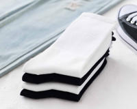 5 Pairs Men Crew Socks Black And White Middle Tube Streetwear Soft Breathable Cotton Casual Socks - details 6