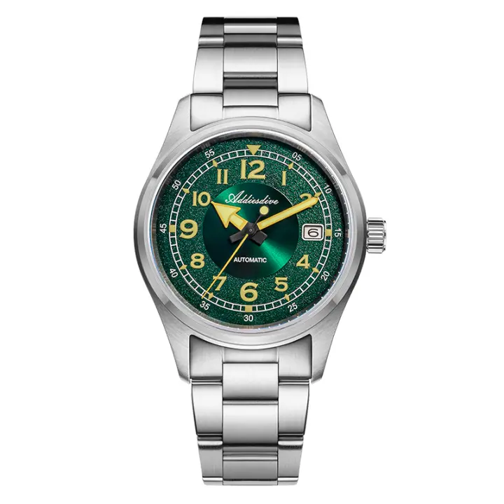 Reloj De Hombre ADDIESDIVE Automático NH35 39mm Dial Sunburst Retro Luminoso Vestimenta 200m Impermeable Con Cuarzo Saphire - 1