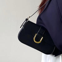 Bolso De Hombro Retro De Cuero Patentado Para Mujer Con Correa Ajustable Y Cierre De Flap Bolso Satchel De Color Sólido Bolsa De Axila Cruzada - details 13