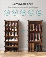 Organizador de zapatos modular, color blanco o negro, zapatero elegante con 10 estantes ajustables, apilable, con puerta - details 14
