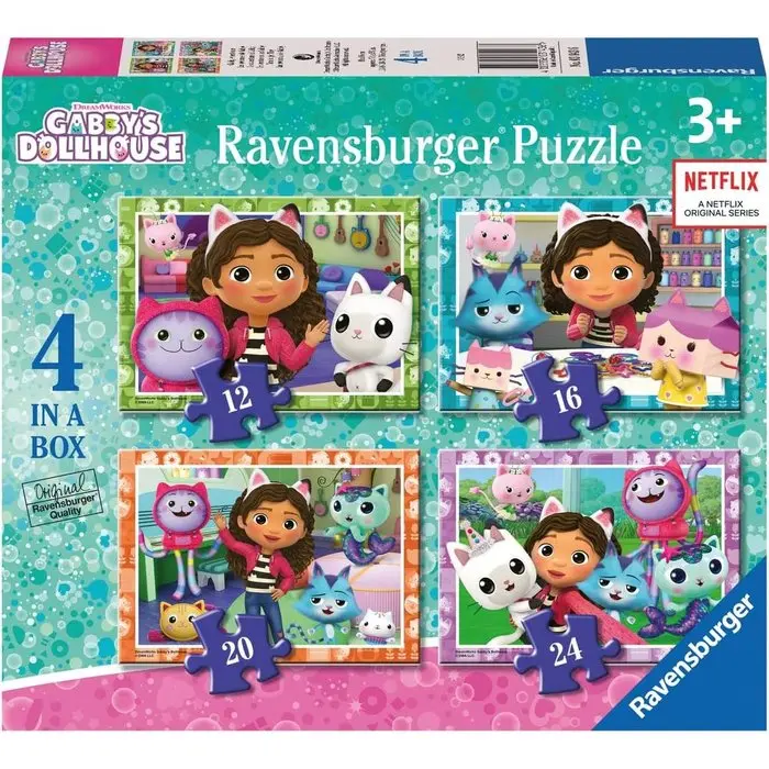 RAVENSBURGER PUZZLE 4 EN 1 PIEZAS 12 16 20 24 GABBY S DOLLHOUSE PUZZLE 4 EN 1 PIEZAS 12 16 20 24 56x19x14 Cms. - 1