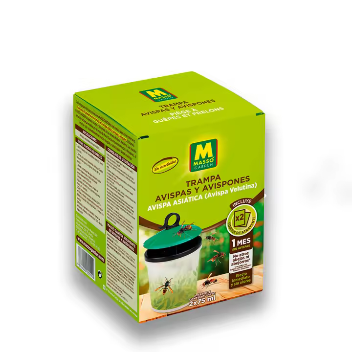 Trampa Avispas, Avispones y Avispa Asiática (Avispa Velutina) con Atrayente Muy Efectivo – Pack con 2 Sobres (Todo Incluido) | No Atrae Abejas | Uso Exterior | 1 Mes sin Avispas | Acción inmediata y continua | Nexum+Market - 1