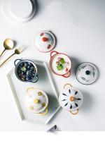 Taza De Cerámica Para Cocina Tazón De Alimentos Para Bebés Comida De La Noche Sopa De Ramen Ensalada De Frutas Huevos Al Vapor Juego De Mesa Con Tapa Resistente Al Microondas - details 0