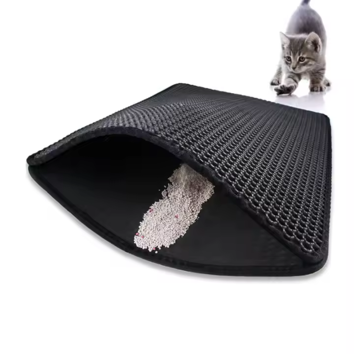 Alfombra De Arena Para Gatos Doble Capa EVA Impermeable Antideslizante Filtro De Sándwich Lavable Para Perros Y Gatos Suministros De Limpieza Para El Piso - 1