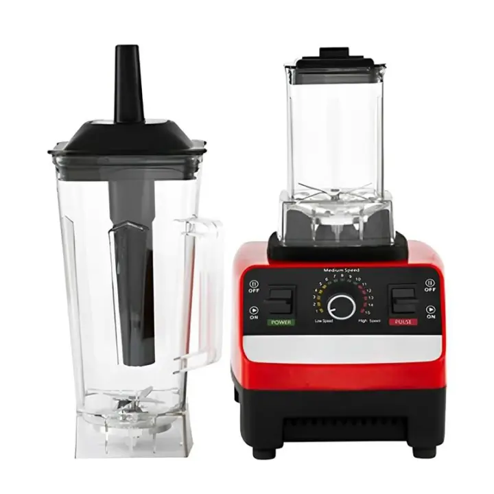 2 en 1 Licuadora comercial de alta resistencia de 2000W, Mezclador estacionario, procesador de alimentos, batidos de hielo para cocina, licuadora exprimidora de alta potencia sin BPA - 1
