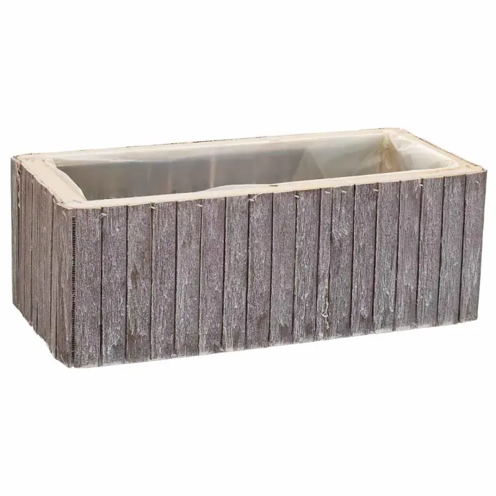 Cesto Rectangular de madera gris 30.5x14.5x11 - 1