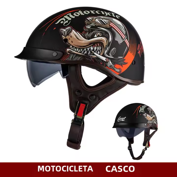 Casco Retro Para Motocicleta Eléctrica Unisex Abs Material Medio Casco Estilo American Prince Harley Peso 1315G - 1