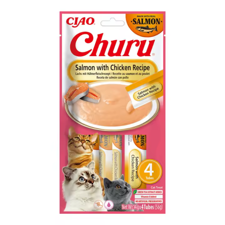Churu GATO Receta de Salmón con Pollo (12 uds. de 4 x 14 g) - 1