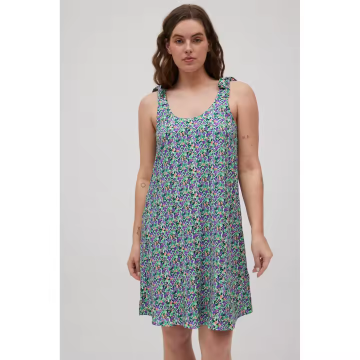 Ysabel Mora - Vestido corto tirantes anudados estampado flores - 1