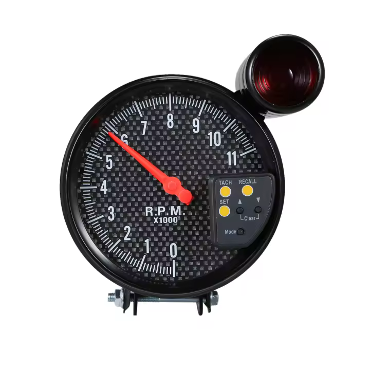 Tacómetro De 5 Pulgadas Con Cara De Fibra De Carbono Y Puntero LED En 7 Colores Opcionales Para Automóviles - 1