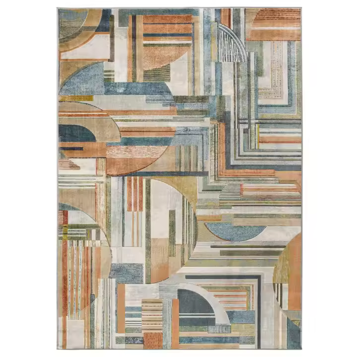 ATTICGO Alfombra de Interior de Estilo Geométrico en Multicolor - BLEIK 22 | 135X195, 160X230, 200X290 cm - 1