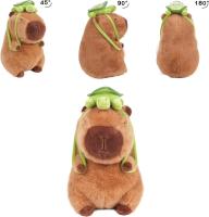 Juguete De Peluche Capybara Kawaii Con Mochila De Tortuga Para Niños Muñeco De Peluche Capibara Marrón Con Llavero De Mochila Regalos Para Niños - details 2