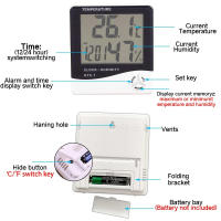 Medidor De Temperatura Y Humedad HTC-1 LCD Estación Meteorológica Interior Exterior Con Reloj Thermómetro Y Higrómetro - details 5