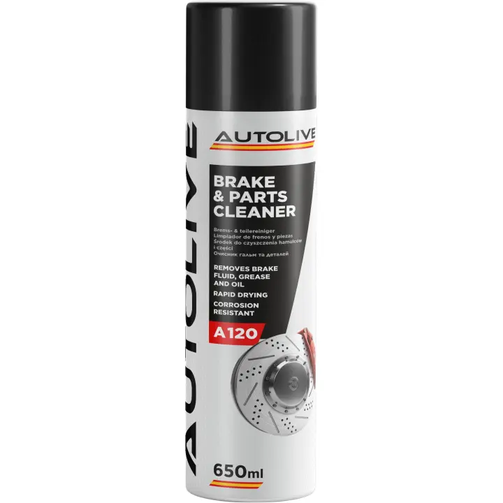 Autolive Limpiador de Frenos y Embrague - Brake & Parts Cleaner - Ayuda a Eliminar Aceites, Grasas, Alquitrán, Resina y Pegamento - No Daña Articulaciones ni Juntas - 650 ml - 1