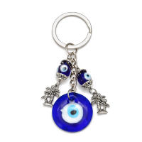 Llavero De Ojo De Suerte Con Mano De Fatima Y Mariposa Azul Para Coche Llavero Turco Con Ojo Maligno Para Hombres Y Mujeres Joyería EY138 - details 5