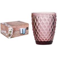 ARISE SHOP-Juego de 6 Vasos SIDARI 270ml,Azúl,Rosa y Transparente,Vasos de Vidrio para bebidas,vino,para el hogar,bar - details 2