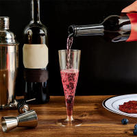 5PCS Creativos Flutes De Champán Plásticos Desechables Con Polvo De Oro Y Pierna Alta Para Bodas Y Fiestas Copas De Vino De Coctel Ecológicas - details 10