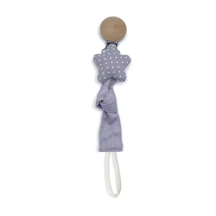 Cadena De Chupete Para Bebe Recién Hecho De Algodón Y Madera Ecológica - 1