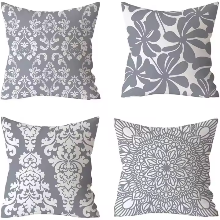 4 Piezas Funda de Almohada, Fundas de Almohada, Funda de Almohada with Diseño Geométrico, Sofá Super Suave, para Sala de Estar, Sofá, Cama (45*45cm) - 1