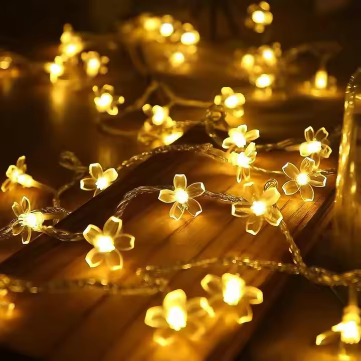 Luces De Flores Faeiry Operadas Por Batería Impermeables Con 10/20/30/40 LED Para Decoración De Bodas Y Fiestas Luces De Cerezo - 1