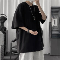 Camiseta De Algodón Para Hombre Estilo Coreano Hip-hop Casual Clásica De Verano Manga Corta Sólida En Negro Y Blanco - details 8