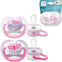 Philips Avent  SCF080/02 Paquete De 2 Chupetes Ultra Air 0-6 Meses Tetina Blanda color Rosa Y Malva. - details 2