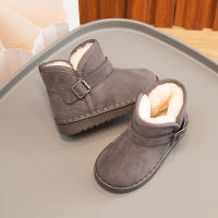 Botas De Nieve Para Niños Y Niñas Con Hebilla Y Peluche Grueso Color Sólido Botas Cortas De Tobillo Flexibles Y Cálidas Para Hombres Y Mujeres Tallas 23-36 - details 20