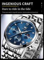 Reloj De Pulsera Multifuncional Para Hombre OLEVS Con Fase De La Luna Acero Inoxidable Resistente Al Agua Lujo Marca Reloj De Pulsera Masculino - details 6