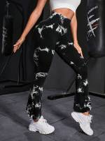 Leggings De Yoga Para Mujer Con Control De Abdomen Alto Y Ajuste Flared En Talla Alta Tie Dye Sin Costuras Pantalones Deportivos Para Gimnasio - details 12