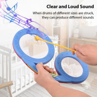 Bombo De Percusión Irregular Con Forma De Cristal Bombín Doble Cara En Colores Rosa Y Azul Instrumento Musical Para Adultos Y Niños Regalo De Navidad - details 1