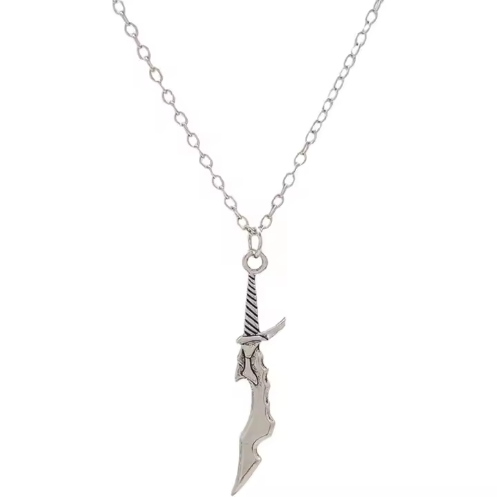Collar con colgante de arma de hoja corta, modelo de arma, colección de armas de rol animadas, accesorios de aleación de metal para armas de rol, unisex, regalos. - 1