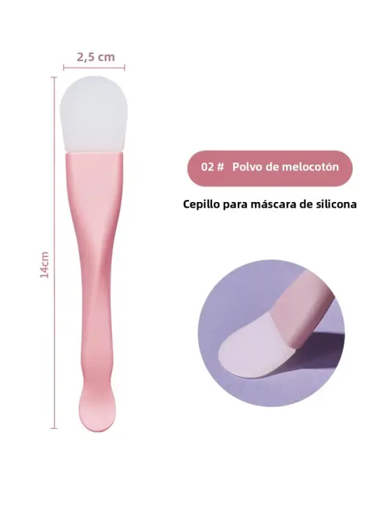 Cepillo De Silicona Para Máscara Facial Doble Cabeza Limpieza Del Rostro Escáner De Tierra Herramienta De Belleza Tipo Pincel - 1