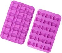 Molde de silicona para galletas de perro Diseño reutilizable para galletas de perro, cubos de hielo, molde de caramelo chocolate, molde de Praliné, rojo, violeta - details 1