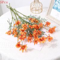 1/3/5Pcs 50cm Girasol Artificial 5Cabezas Flores De Plástico Para Decoración De Boda Novia Hogar Jardín Mesa DIY Sin Embalaje De Venta Al Por Mayor - details 12