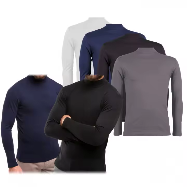 Mediawavestore - VKA28 Jersey de Hombre Raphael Camiseta Medio Cuello Slim Fit - 1