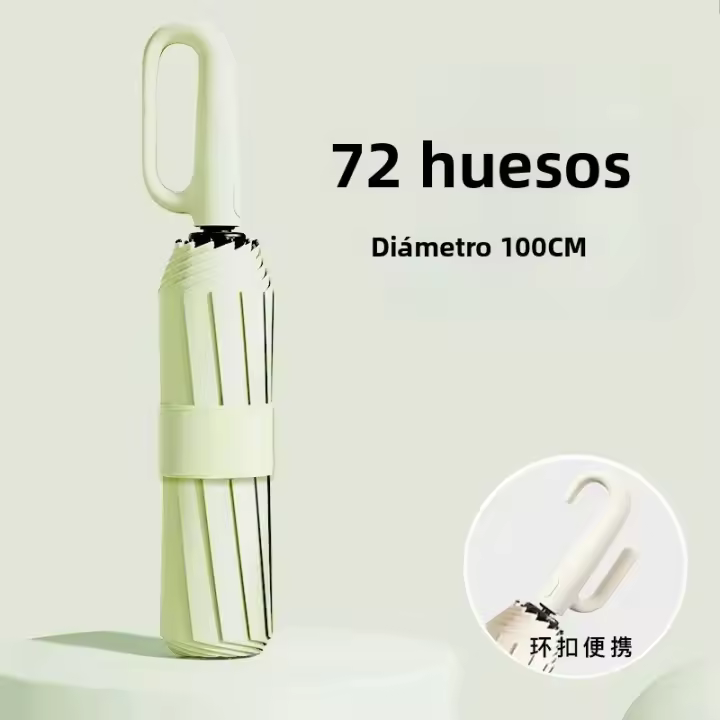 Paraguas Automático Resistente Al Viento Y Sol Con Protección UV Tamaño Grande Plegable Para Hombres Y Mujeres Paraguas De Lluvia Con 72 Vínculos - 1