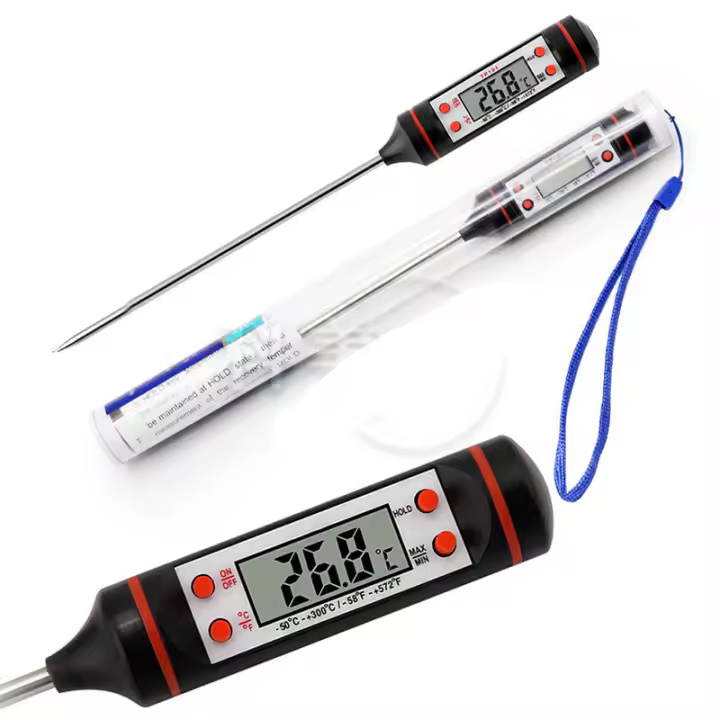 Termómetro Digital De Cocina Con Púa Larga Para BBQ Carne Pasteles Caramelo Fritos Asado Herramienta De Cocina Familiar Medidor De Temperatura Para Horno - 1