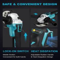 Amoladora angular eléctrica sin escobillas de 125MM, 3 velocidades, velocidad Variable para batería Makita de 18v, máquina de corte, herramientas eléctricas de carpintería - details 2