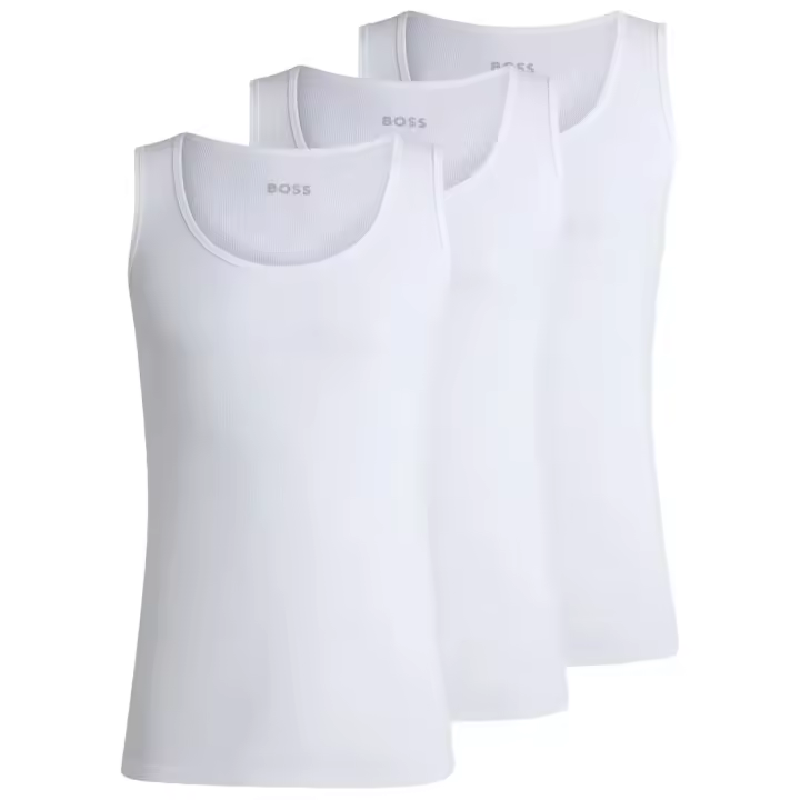 Boss Camiseta Sin Mangas 10271762 3 Unidades Blanco - 1