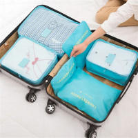 Juego de bolsas de almacenamiento de viaje, Maleta de embalaje, estuches de almacenamiento, organizador de equipaje portátil, ropa, zapatos, organizador plegable, 6 piezas - details 3