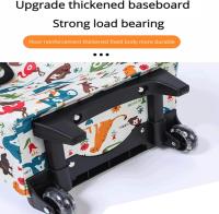 Carrito de compras plegable, bolsa de mano reutilizable y plegable, con ruedas de goma, carrito de compras ligero con ruedas, bolsa de mano para supermercado y viajes (blanco) - details 6