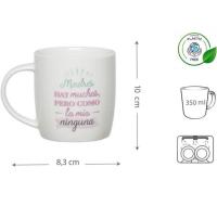 Taza personalizada con frase "Madres hay muchas, pero como la mía ninguna" - 350 ml - impresa por las dos caras - ideal para regalo muy original para sorprender a las mamás regalándoselo el día de la madre, cumpleaños o en cualquier momento especial - details 2