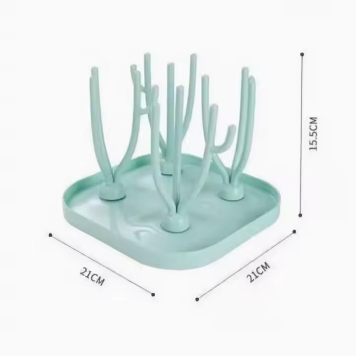 Soporte De Botella Para Bebé Verde Multifuncional Portátil Con Estructura De Secado Removible Y Sistema De Drenaje - 1