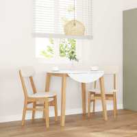 vidaXL Sillas de comedor 2 unidades madera maciza de caucho en color Natural/Blanco/Marrón y negro y más | cómodas modernas ergonómicas para comedor cocina salón hogar - details 3