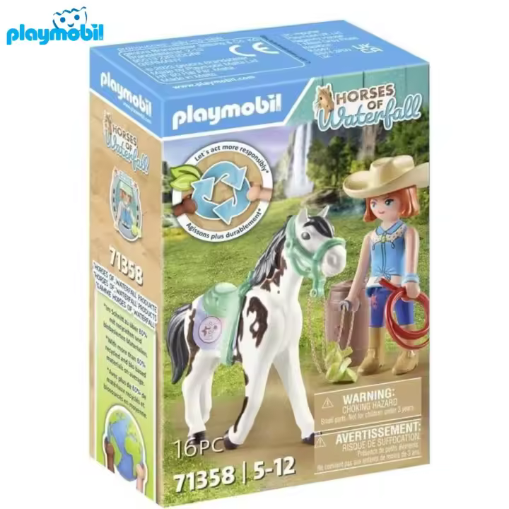 Playmobil 71358 hora de comer con Ellie y Sawdust Horses of Waterfall - 1
