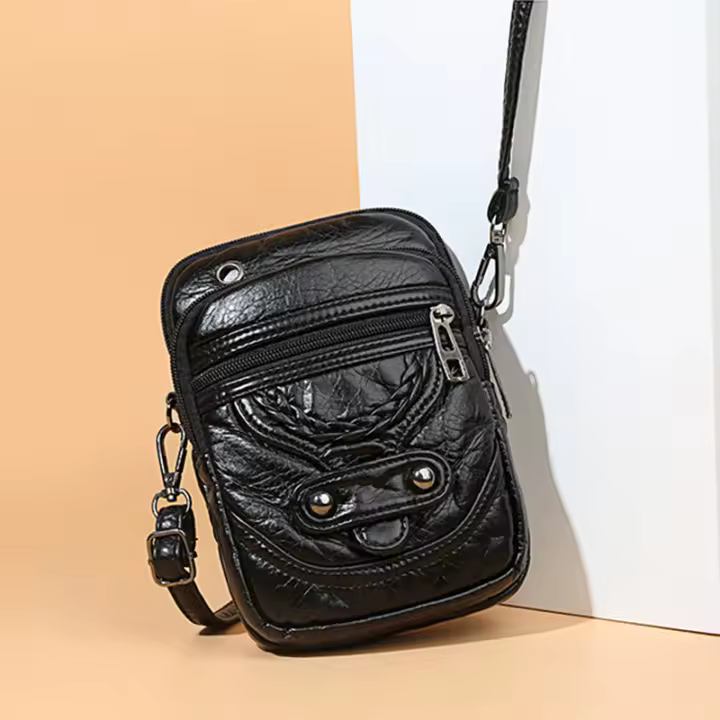 Bolso De Hombro Para Mujer En PU Genuino Moda Y Versatilidad Regalo Ideal Para Chicas Y Adultas Mayores Con Cierre De Cremallera Y Bolsillo Interior - 1