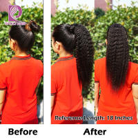 C Cola De Caballo Brasileña Afro Rizada Y Lisa Con Cordón Extensions De Cabello Humano Natural Racily Hair 100% Remy Clip-In - details 1