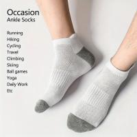 5 Pares De Medias Cortas Para Hombres De Alta Calidad Diseño Redondo Ajuste Grande Calcetines De Verano De Poliéster - details 4