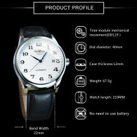 Reloj De Pulsera Métrico Para Hombres Winner Clásico Retro Con Calendario Manos Azules Y Correa De Cuero Acero Inoxidable Automático - details 1