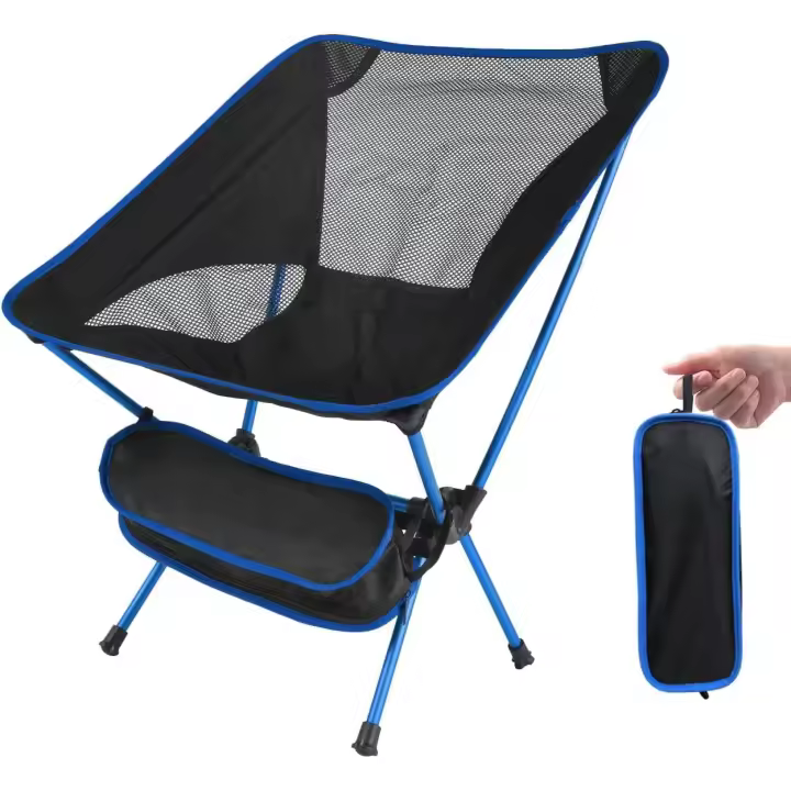 Folding Camping Chair Ultra Lightweight, Portable Backpacking Chair, Heavy Duty 135kg Capacity, Outdoor Chairs with Carry Bag - 1